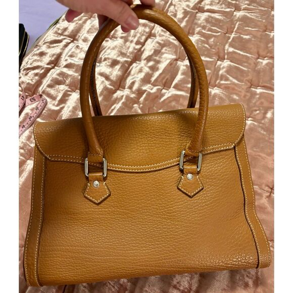 Vintage Dooney & Bourke Flap Lock Key Leather Medium Satchel Handbag Purse - Picture 3 of 16